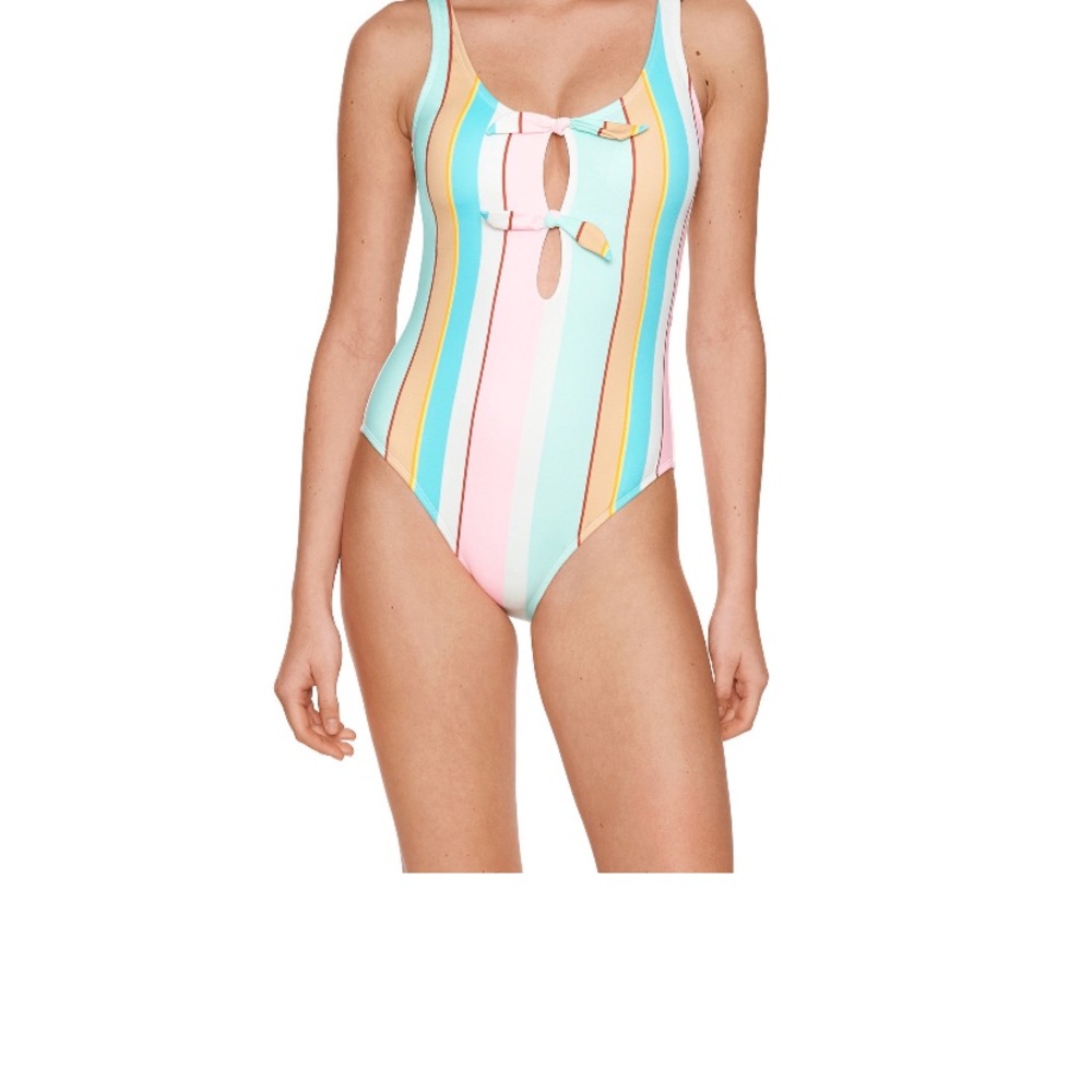 Juniors pastel stripe one piece